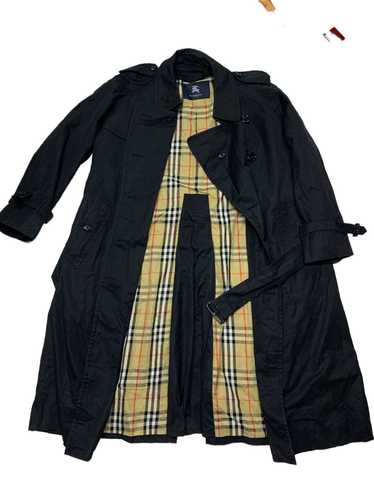 Burberry Vintage Burberry long trench coat in dar… - image 1