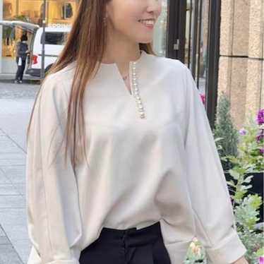 TONAL Pearl Key Neck Blouse - image 1