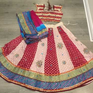 indian lehenga chaniya choli saree sari formal bo… - image 1