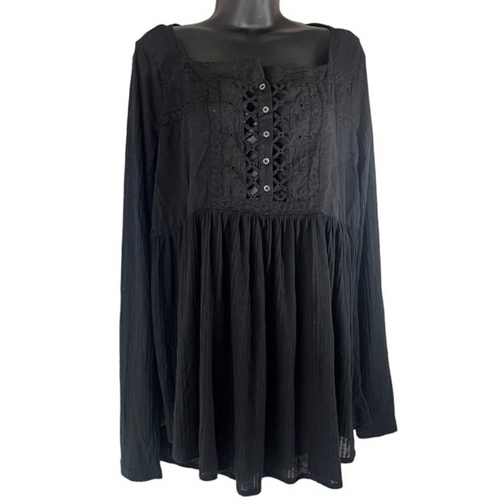 Free People Tunic Top Pretty Please Black Tunic B… - image 2