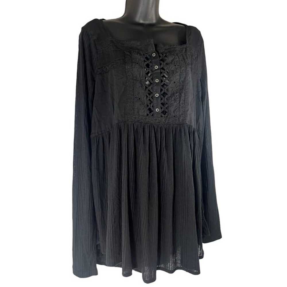 Free People Tunic Top Pretty Please Black Tunic B… - image 7