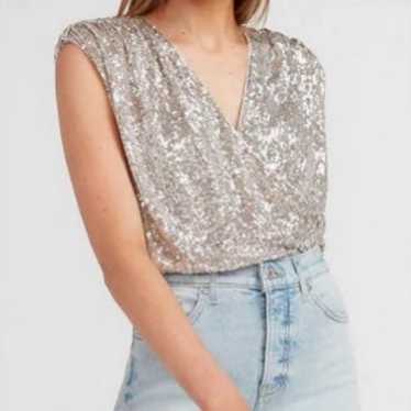 Express Sequin Bodysuit, Size M - image 1