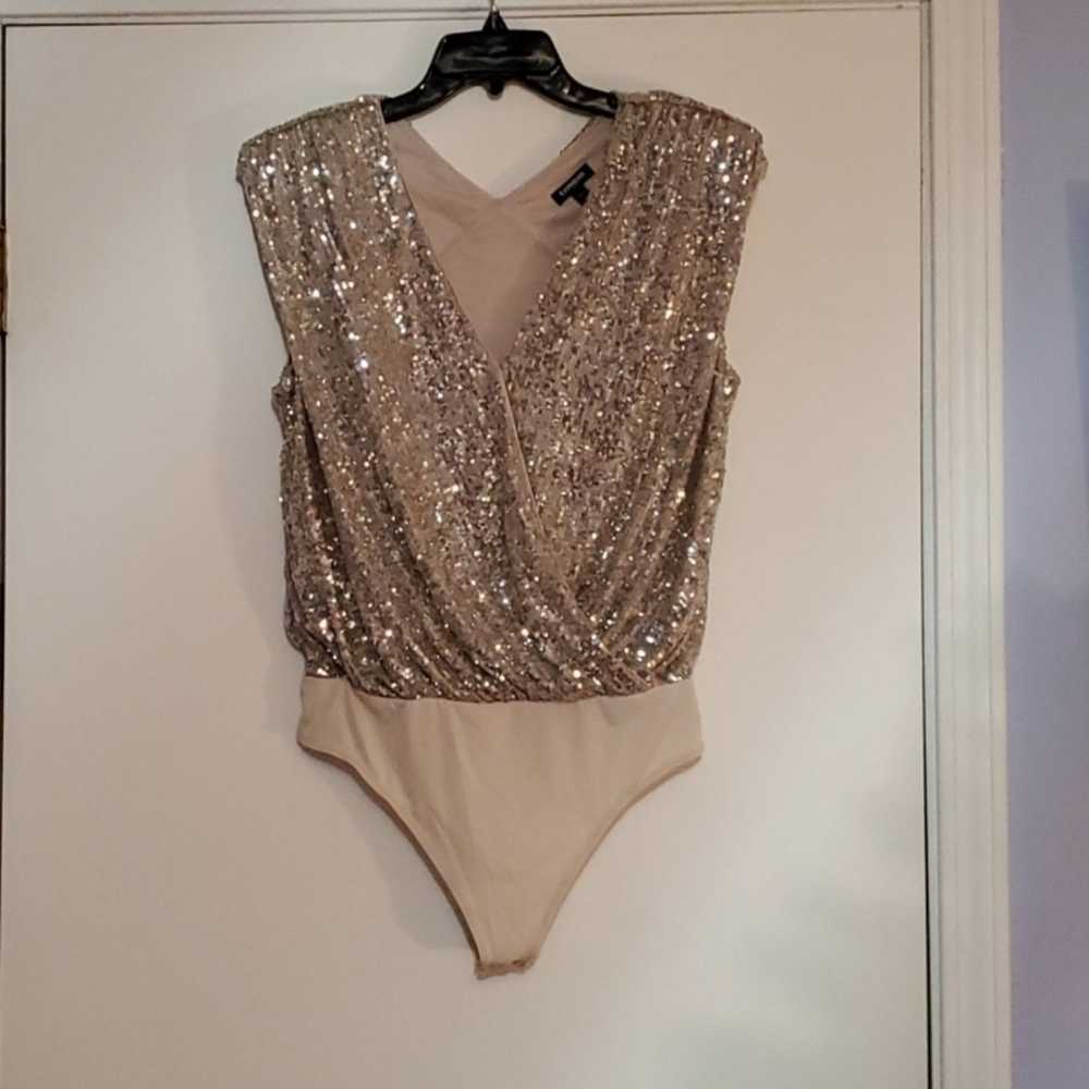 Express Sequin Bodysuit, Size M - image 3