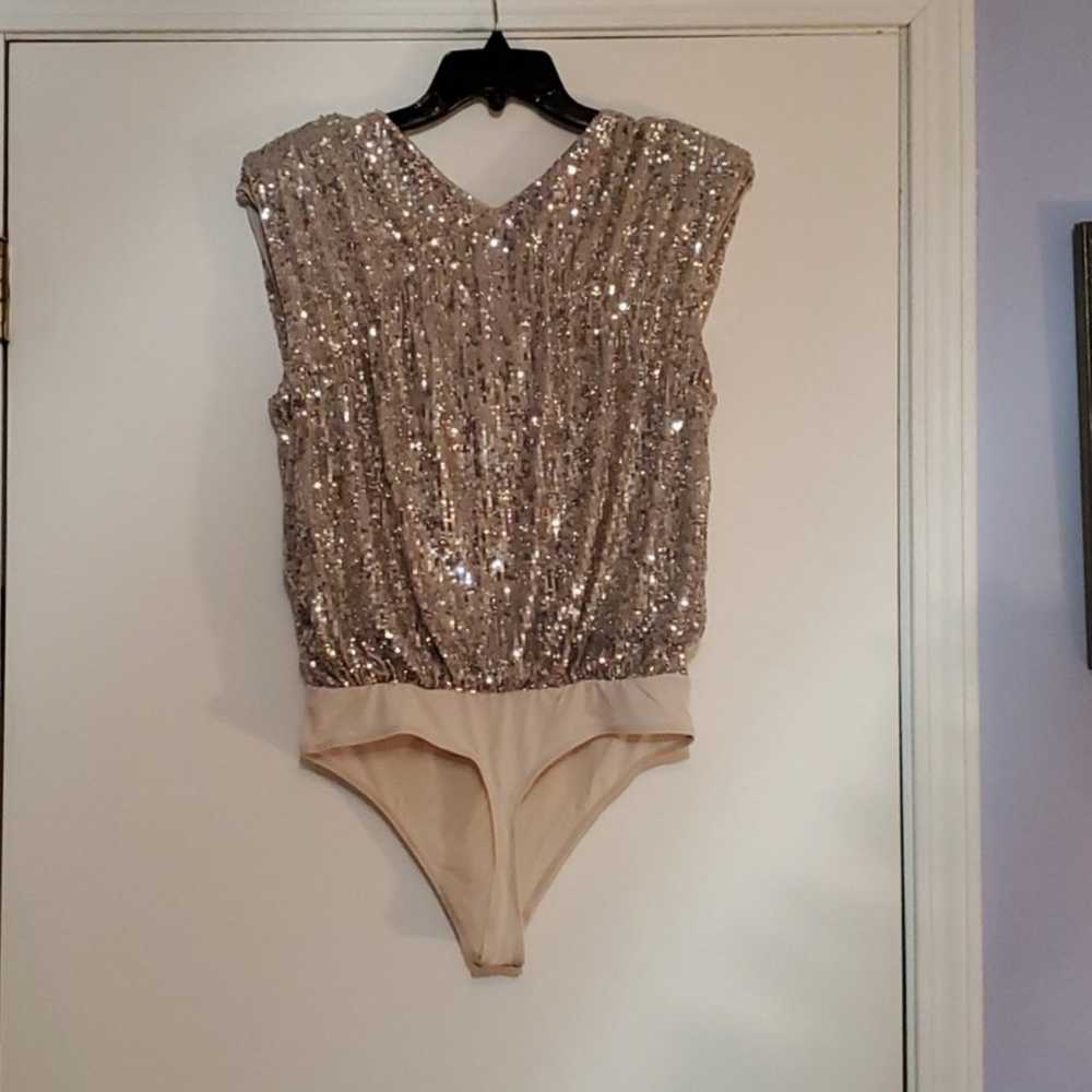 Express Sequin Bodysuit, Size M - image 4