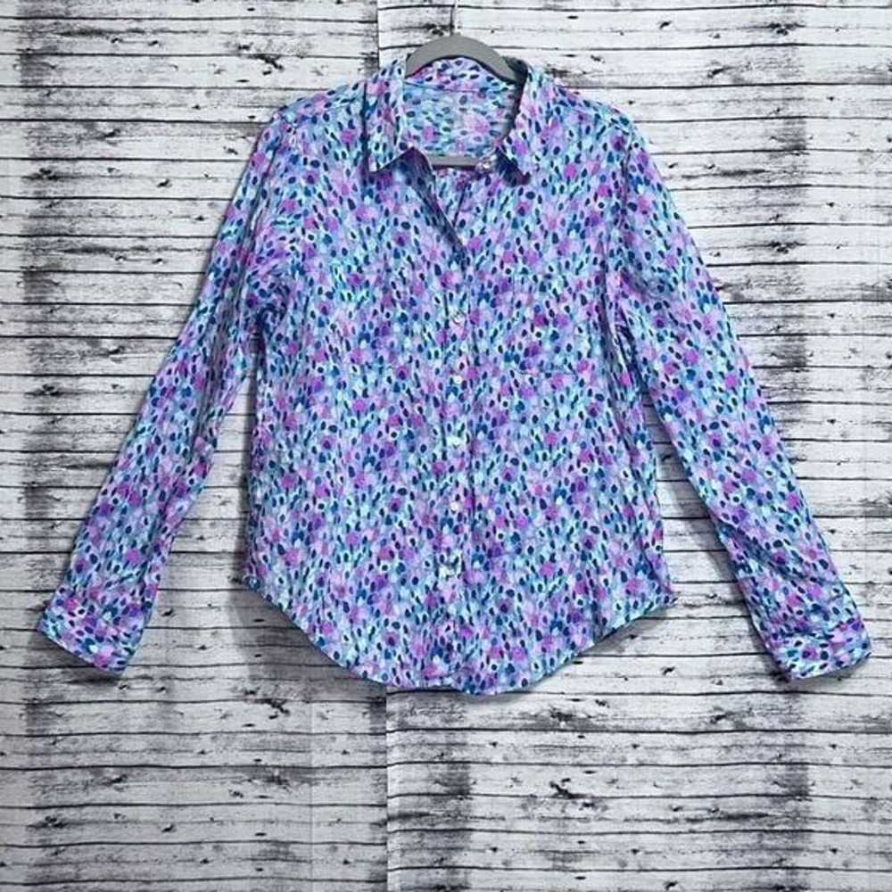 Lilly Pulitzer Sea View Linen Button Down Top Hot… - image 7