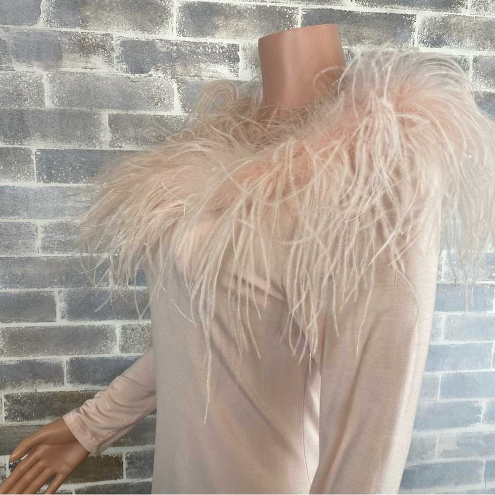 Boston Proper Ostrich Feather Trimmed Pale Pink L… - image 10