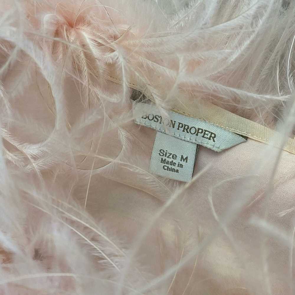 Boston Proper Ostrich Feather Trimmed Pale Pink L… - image 11