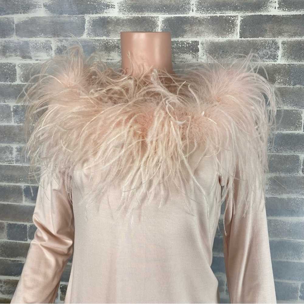 Boston Proper Ostrich Feather Trimmed Pale Pink L… - image 2