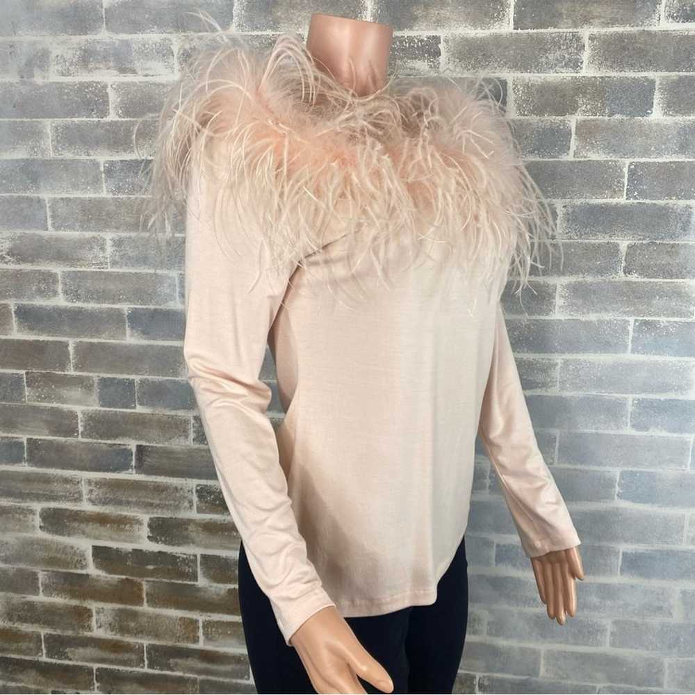 Boston Proper Ostrich Feather Trimmed Pale Pink L… - image 5