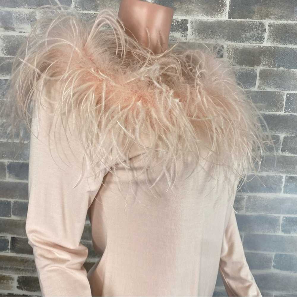 Boston Proper Ostrich Feather Trimmed Pale Pink L… - image 6