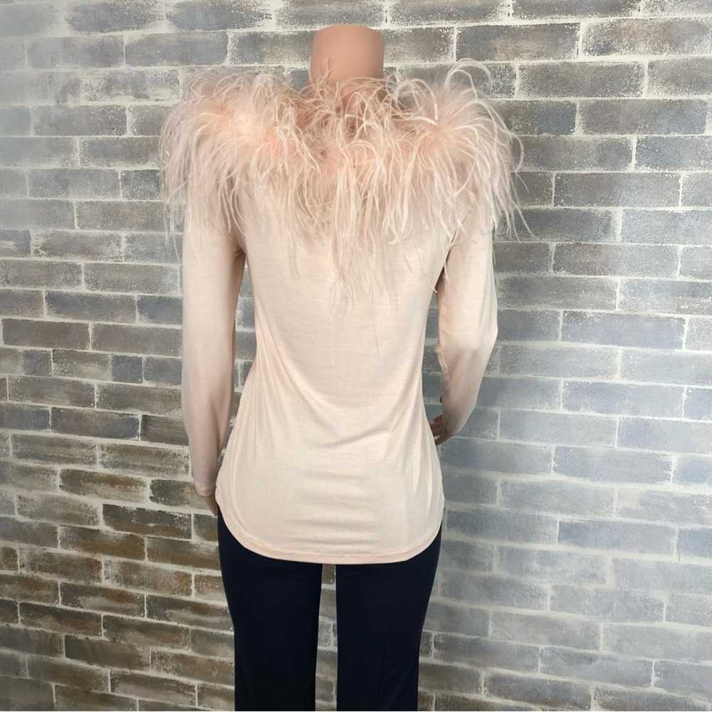 Boston Proper Ostrich Feather Trimmed Pale Pink L… - image 7