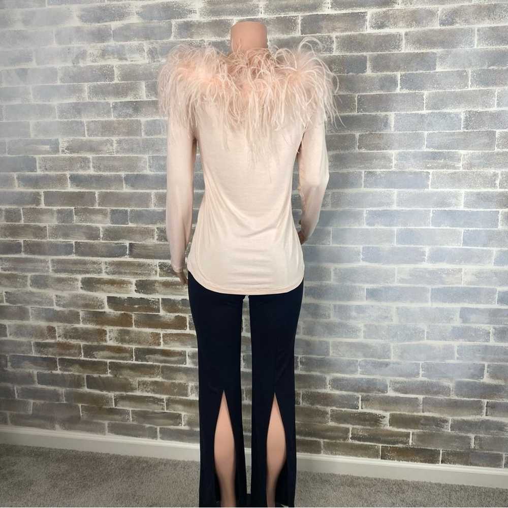 Boston Proper Ostrich Feather Trimmed Pale Pink L… - image 9