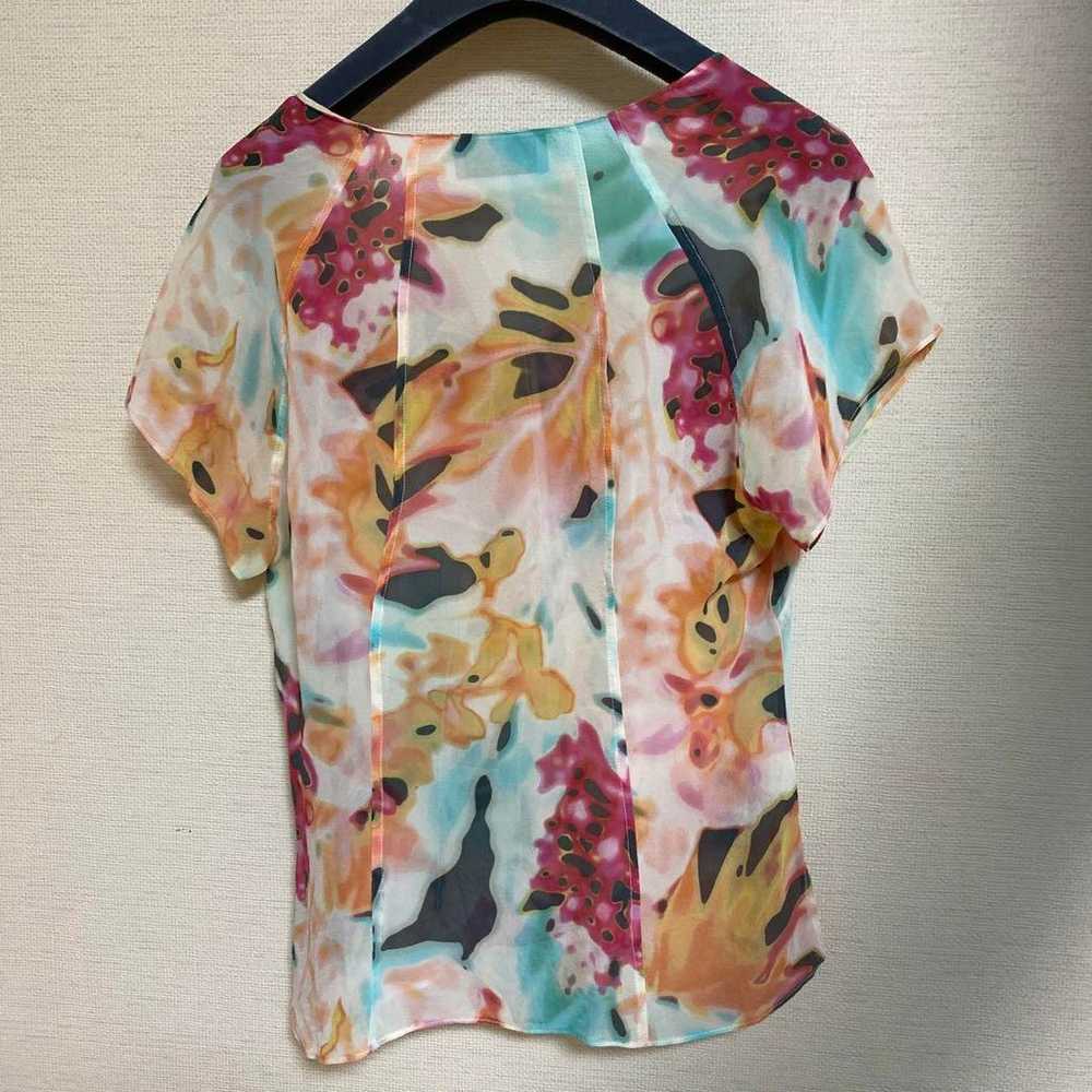 MARGON Silk Blouse Short Sleeve Multicolor - image 2