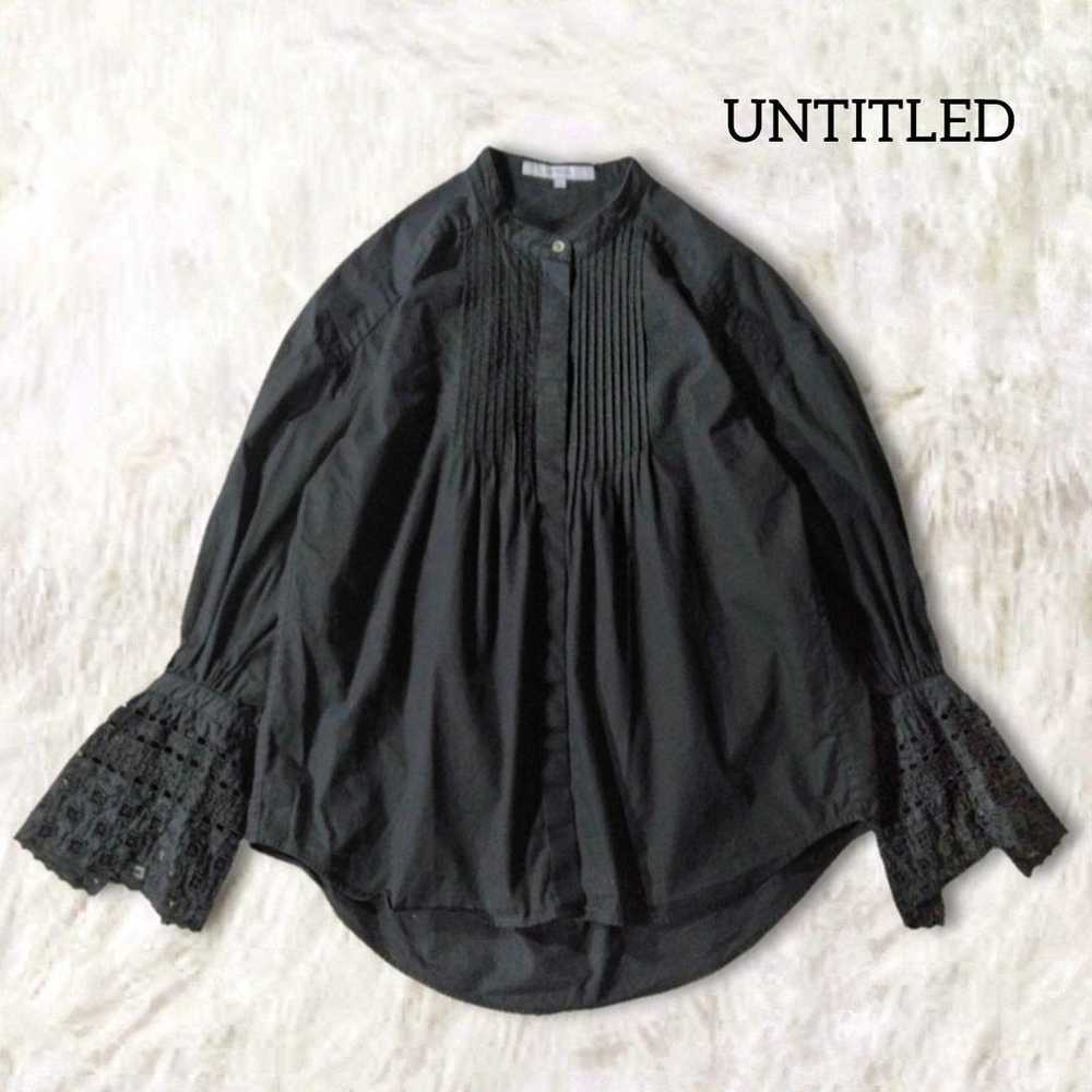 Untitled Pintuck Blouse Shirt 2 Lace Black Band C… - image 1