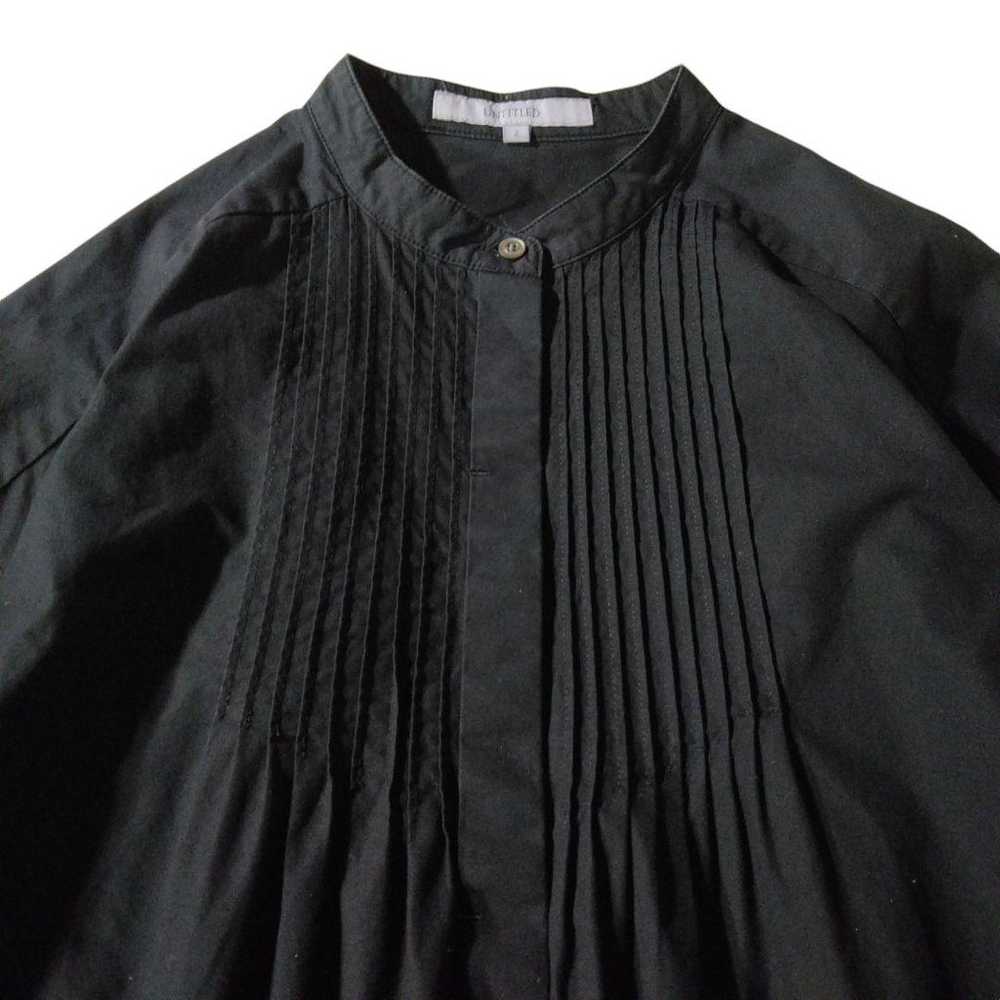 Untitled Pintuck Blouse Shirt 2 Lace Black Band C… - image 3