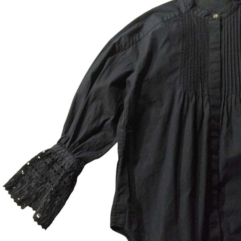 Untitled Pintuck Blouse Shirt 2 Lace Black Band C… - image 5