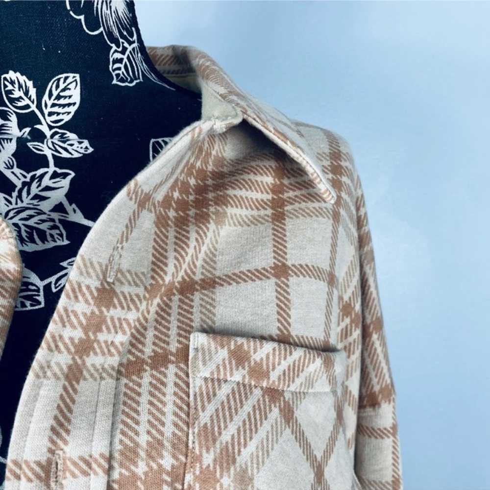 VS Pink beige plaid oversize soft button down sha… - image 3