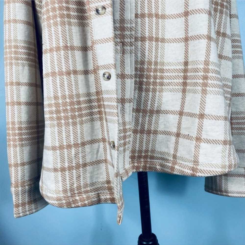 VS Pink beige plaid oversize soft button down sha… - image 5