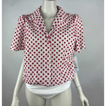 Draper James Button Front Bodysuit Women L NWT  F… - image 1