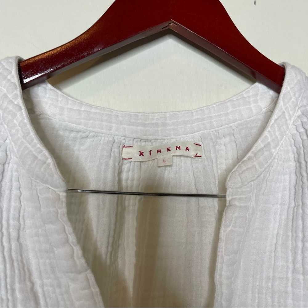 Xirena white muslin cotton boxed tee tunic sz L - image 2