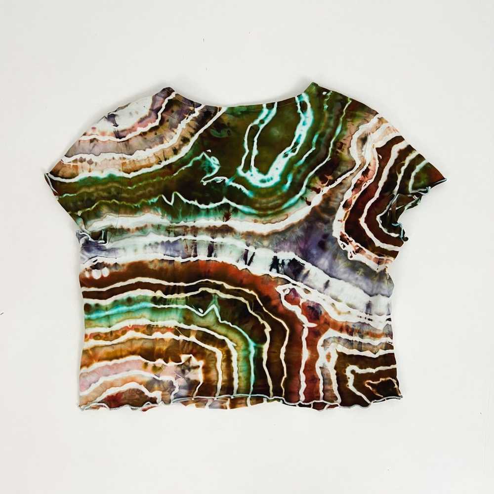 NEW Hand-Dyed Cropped Lettuce Hem T-Shirt | Size L - image 7