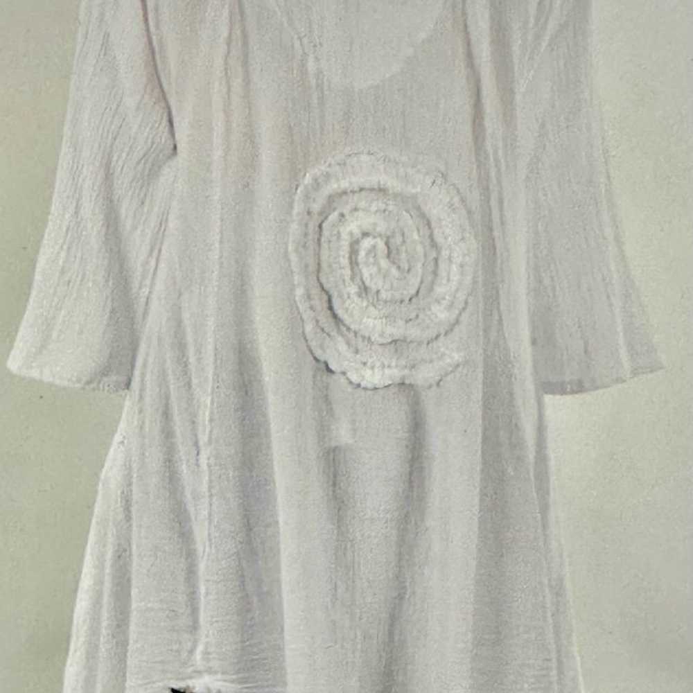 Oh My Gauze White 100% Cotton Circle top with  3/… - image 3