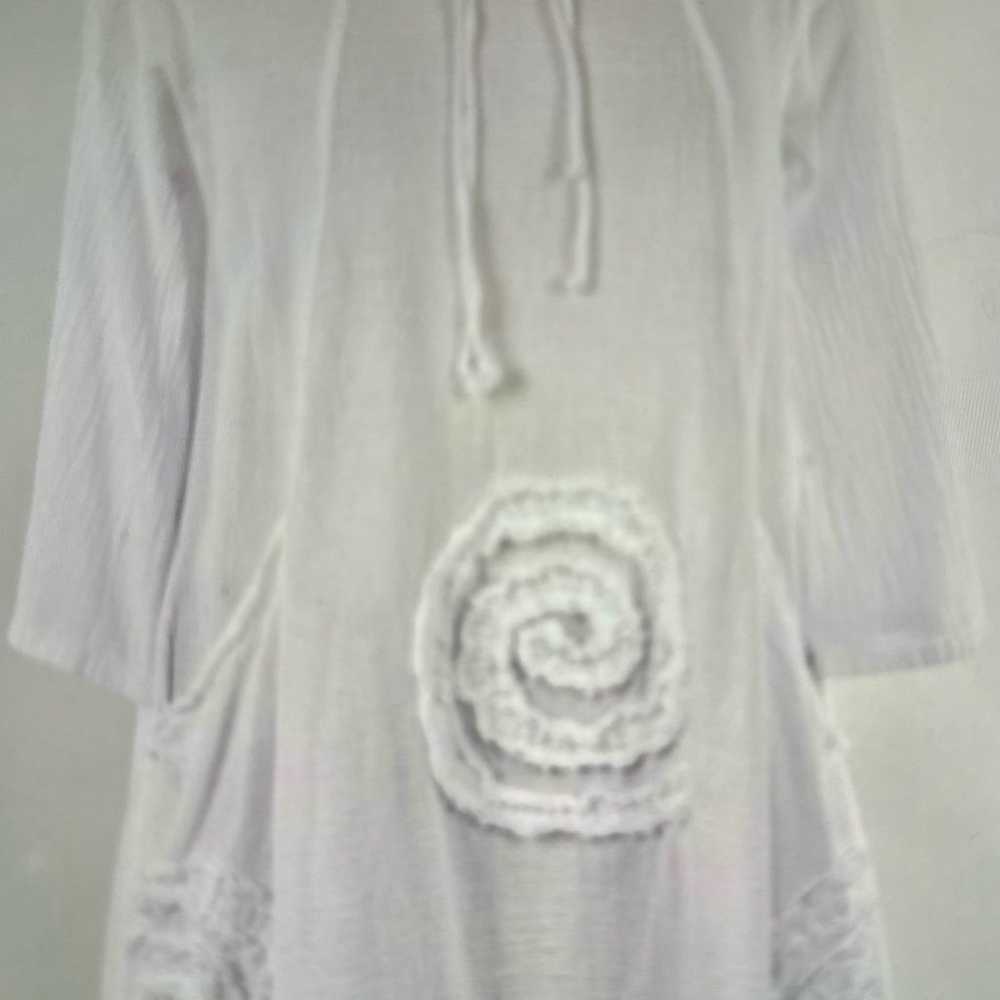 Oh My Gauze White 100% Cotton Circle top with  3/… - image 6