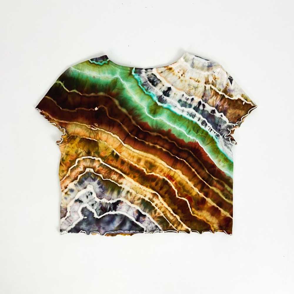 NEW Hand-Dyed Cropped Lettuce Hem T-Shirt | Size L - image 6