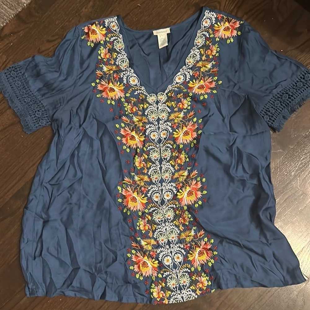 SUNDANCE Embroidered TUNIC SIZE LARGE - image 1