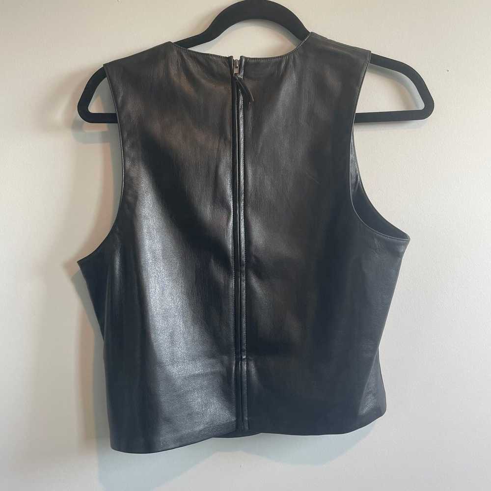 Good American Black Faux Leather Shell Tank - image 5