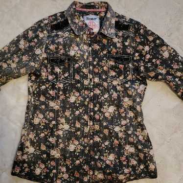 ROAR floral button down shirt