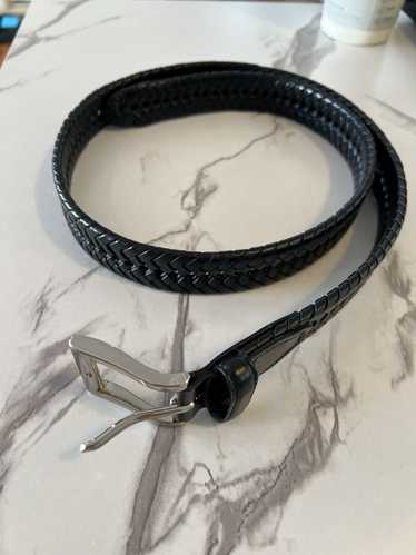 Vintage Braided Black Leather Belt