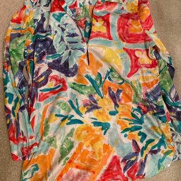 Lauren Ralph Lauren watercolor tunic top blouse