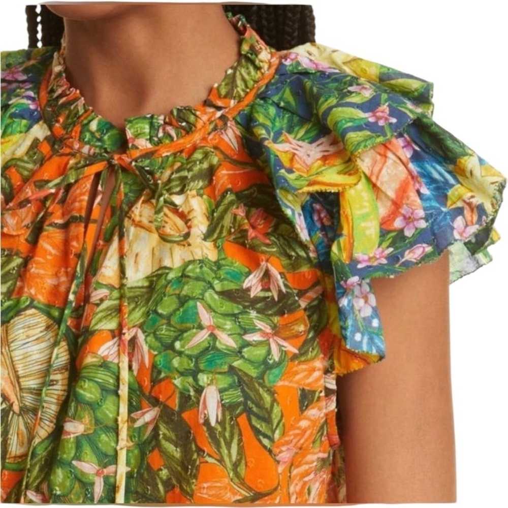 FARM Rio Caipirinha Tropical Flutter Sleeve Blous… - image 2