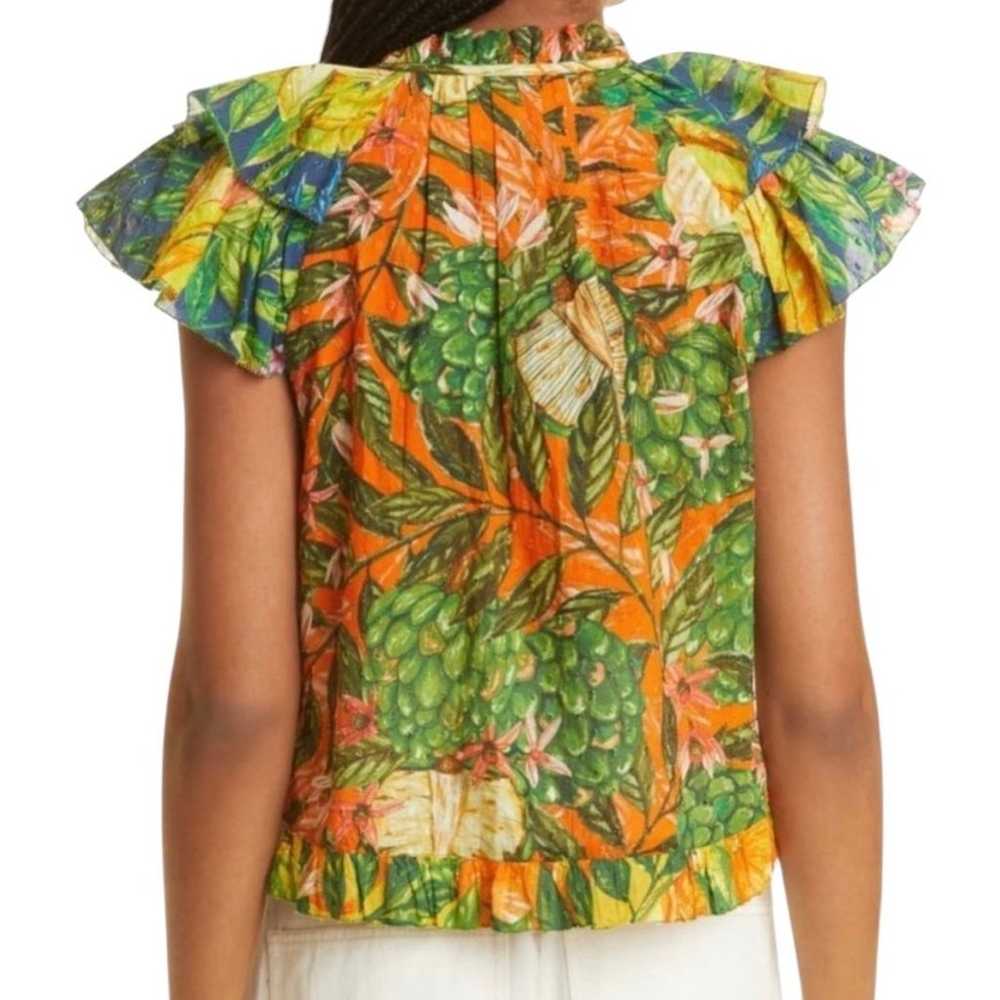 FARM Rio Caipirinha Tropical Flutter Sleeve Blous… - image 3