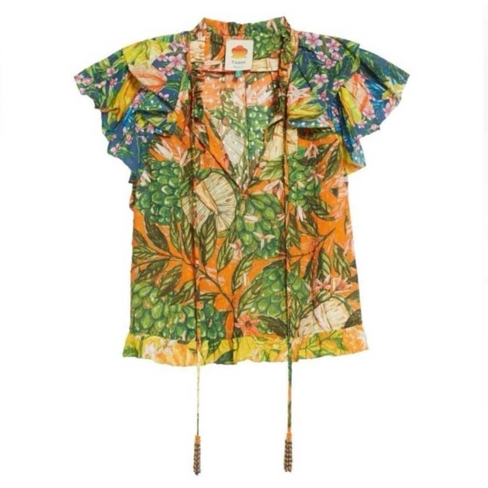 FARM Rio Caipirinha Tropical Flutter Sleeve Blous… - image 4