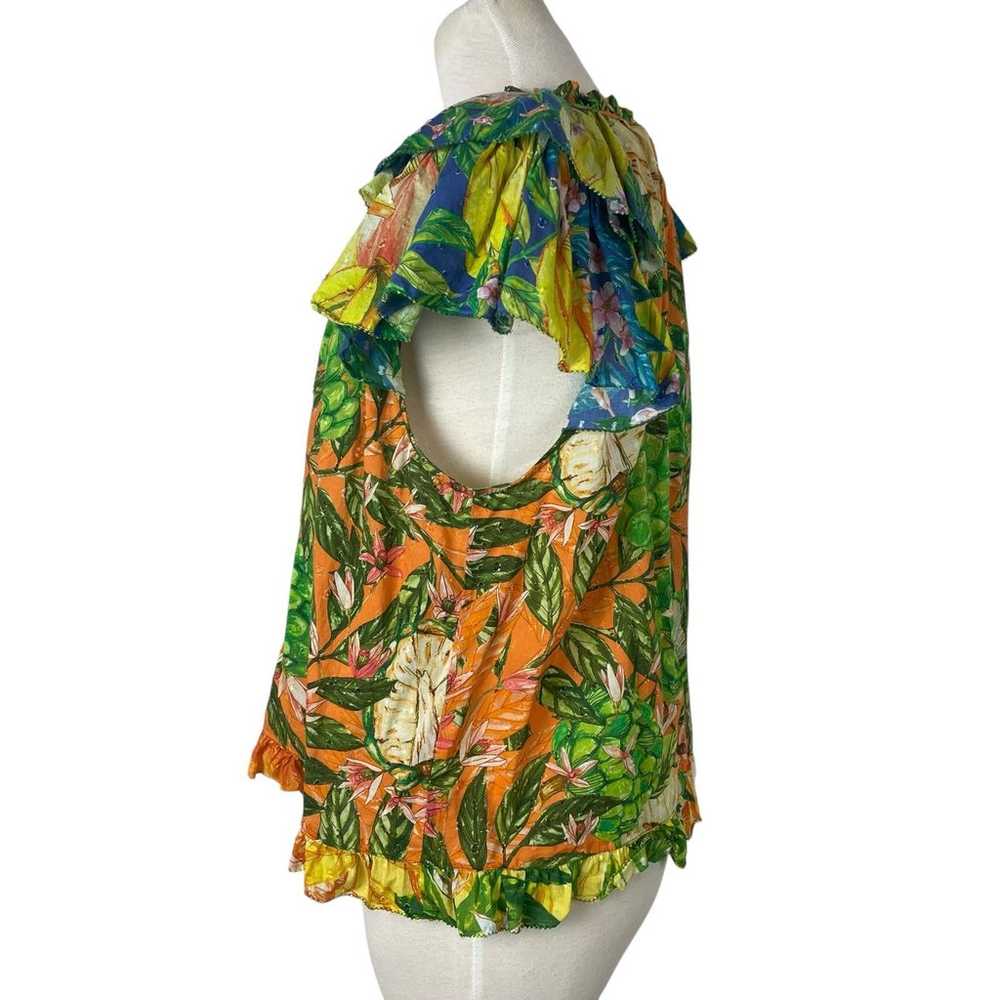 FARM Rio Caipirinha Tropical Flutter Sleeve Blous… - image 6