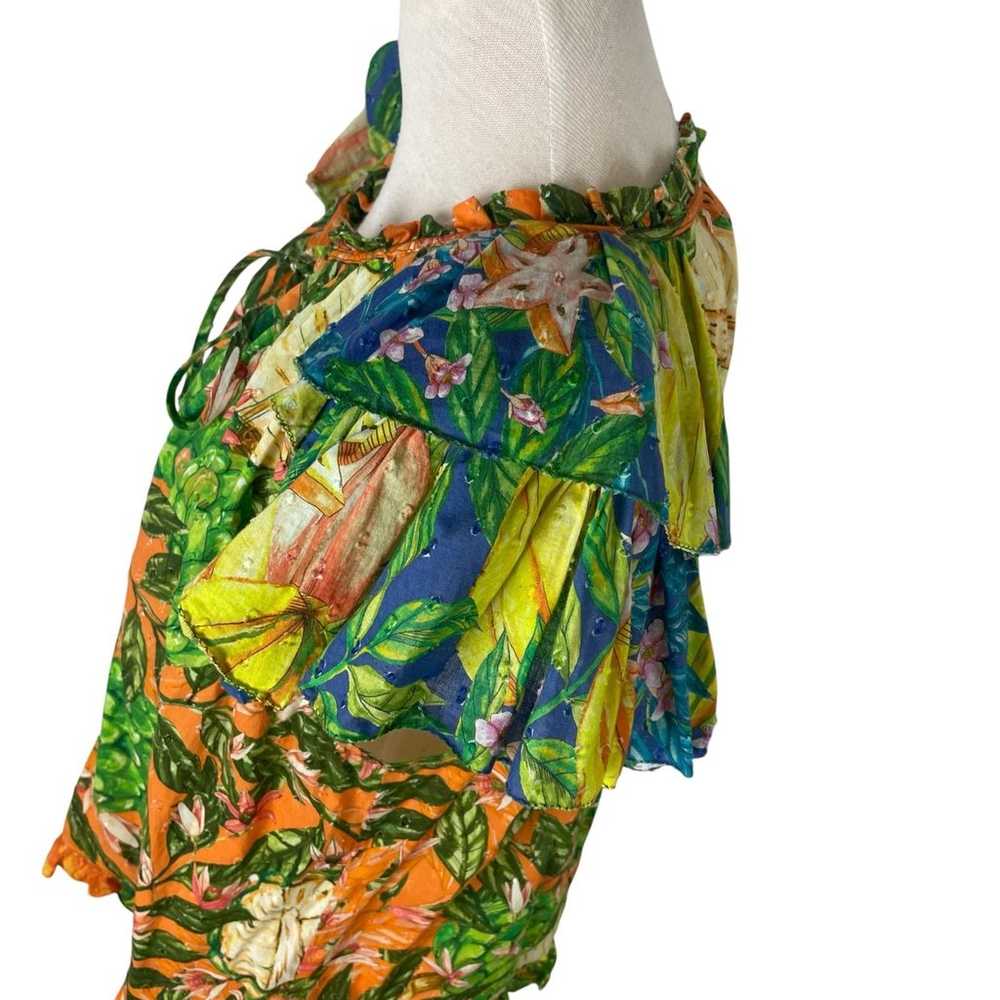 FARM Rio Caipirinha Tropical Flutter Sleeve Blous… - image 7