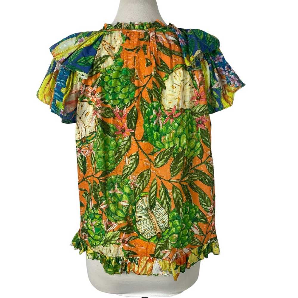 FARM Rio Caipirinha Tropical Flutter Sleeve Blous… - image 8