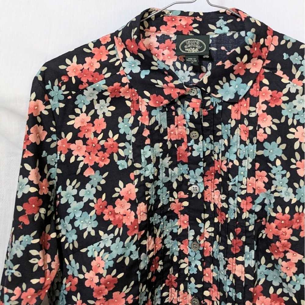 Laura Ashley Floral Blouse Long Sleeve Black Size… - image 2