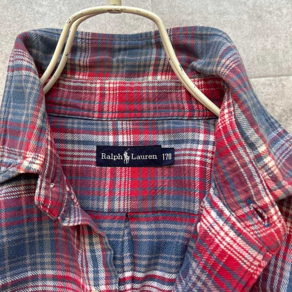 Ralph Lauren Flannel Shirt 170 Check Red Blue Red… - image 2