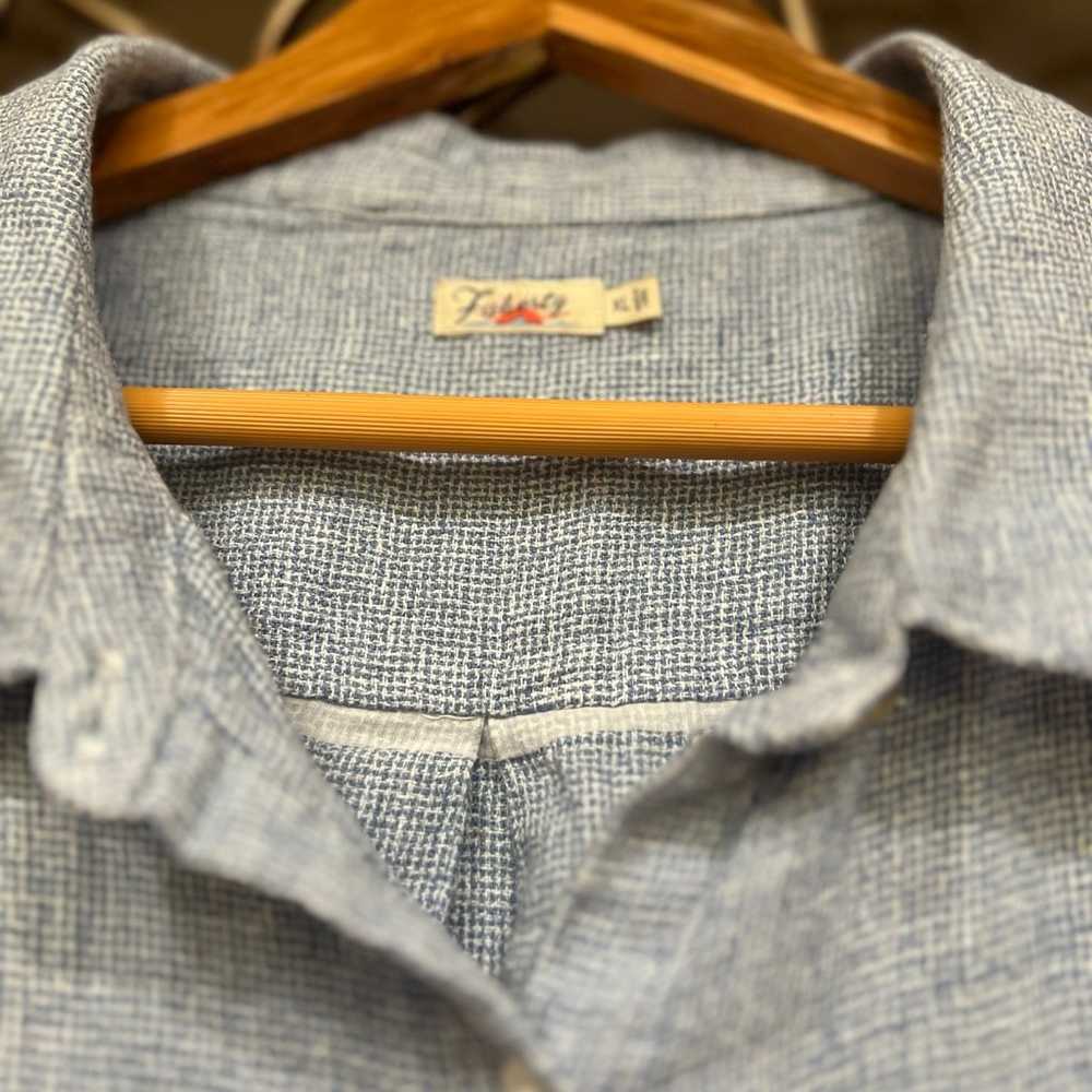 FAHERTY ‘Avery’ Linen Blue Button Down Short Slee… - image 5