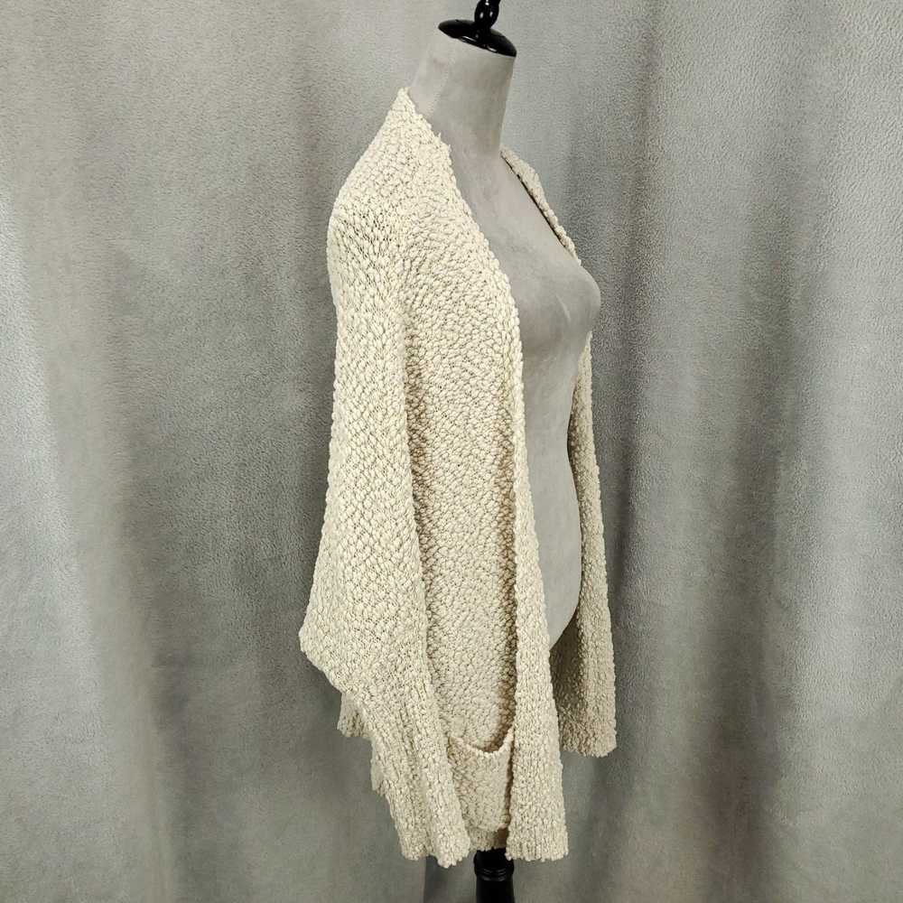 Vintage Ivory Knobby Knit Open Front Boho Chic Ca… - image 1