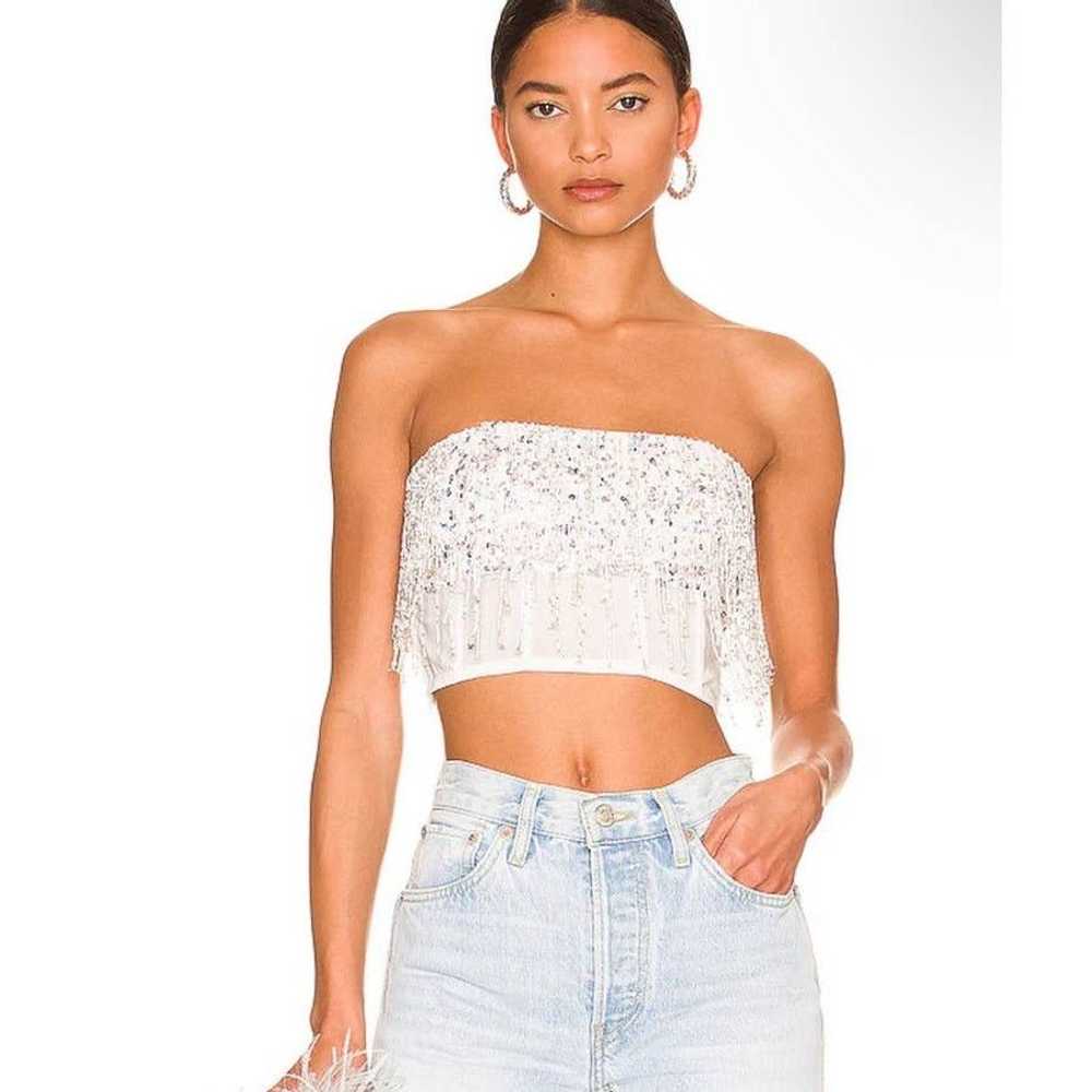 Other No Big Deal (NBD) Shreya Sequin Crop Top Wh… - image 1