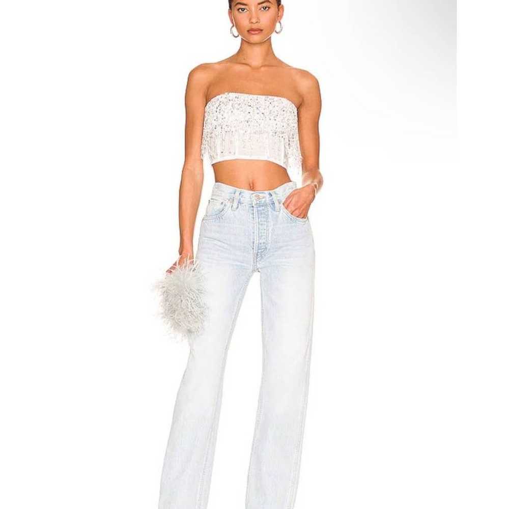 Other No Big Deal (NBD) Shreya Sequin Crop Top Wh… - image 5