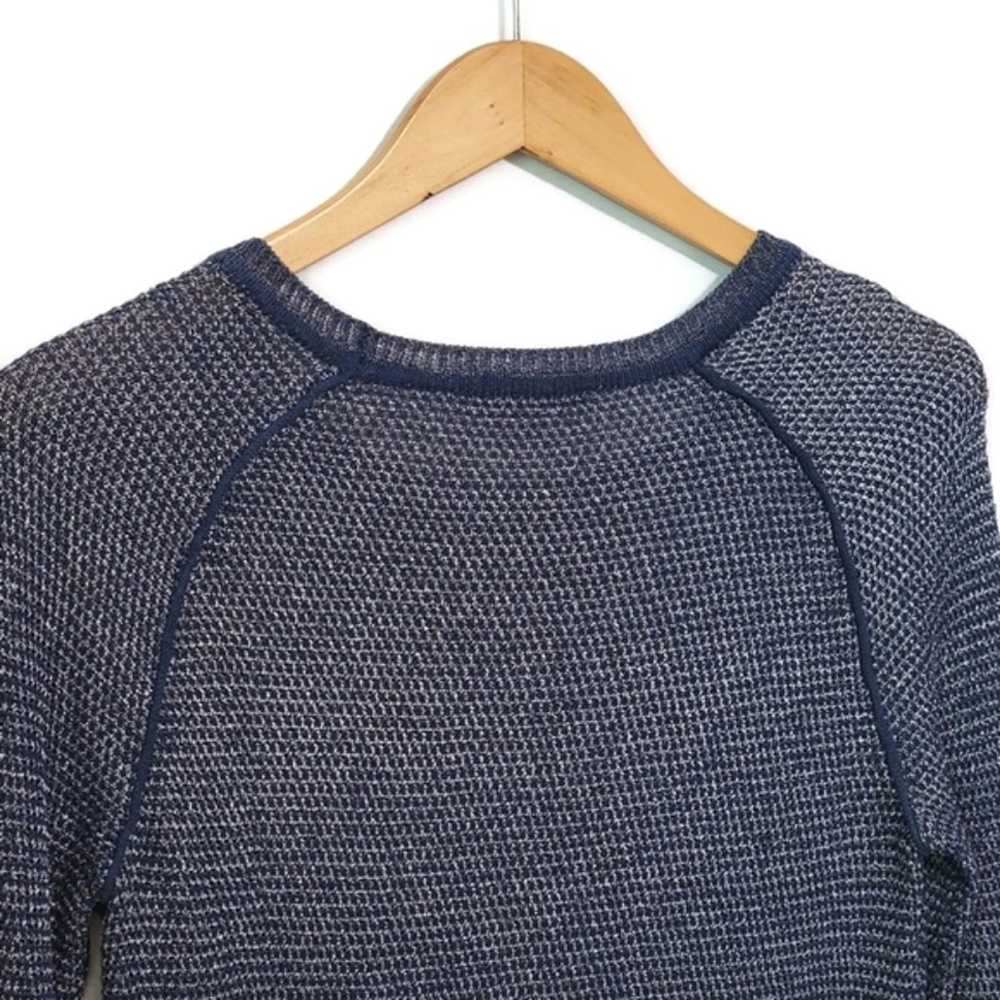 VINCE Scoop Neck Long Sleeve Linen Rayon Blue Kni… - image 9