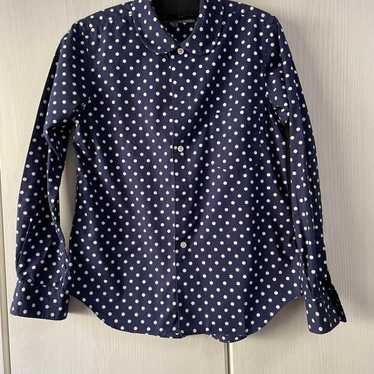 Comme des Garçons Navy Dot Round Collar Long Slee… - image 1