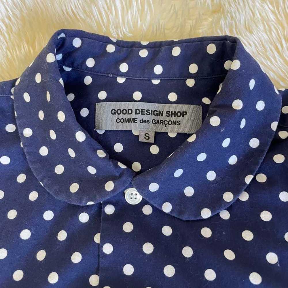 Comme des Garçons Navy Dot Round Collar Long Slee… - image 2