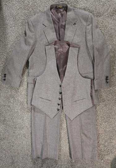 Stafford Stafford Herringbone Pattern 3 Piece Suit