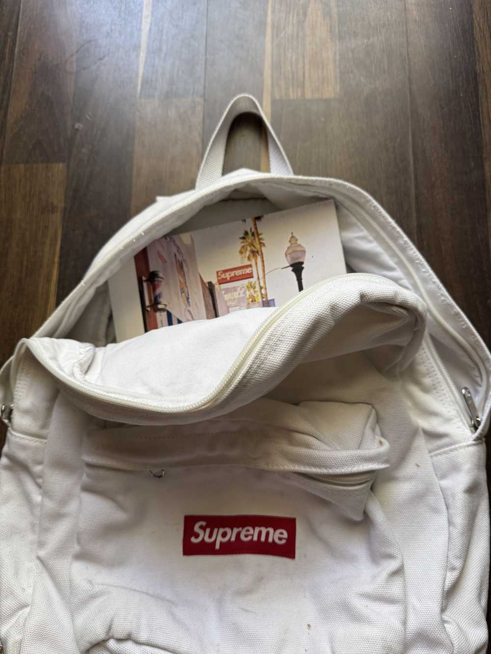 Supreme supreme white canvas backpack - image 2